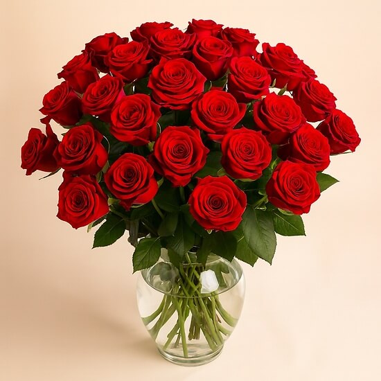 Tempérament de Feu – roses rouges, livraison fleurs Fribourg